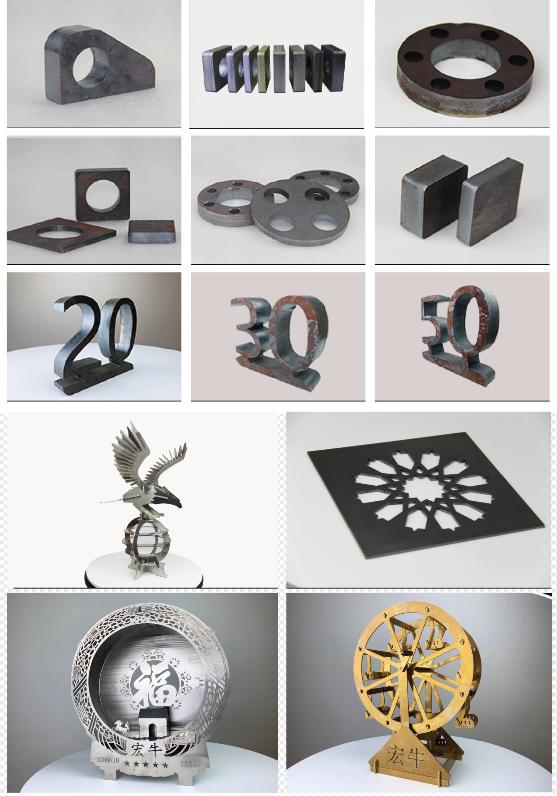 Representative fiber laser cutting samples from the HT-4015H catalogue